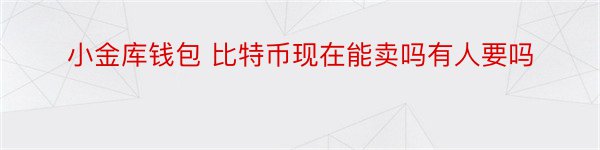 小金库钱包 比特币现在能卖吗有人要吗