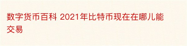 数字货币百科 2021年比特币现在在哪儿能交易