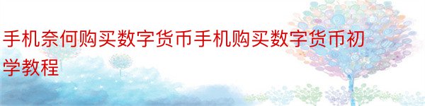 手机奈何购买数字货币手机购买数字货币初学教程