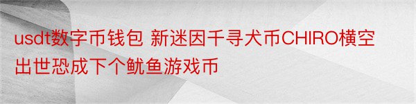 usdt数字币钱包 新迷因千寻犬币CHIRO横空出世恐成下个鱿鱼游戏币