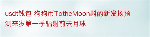 usdt钱包 狗狗币TotheMoon斟酌新发扬预测来岁第一季辐射前去月球