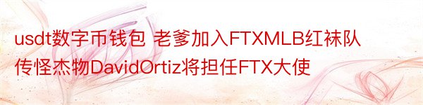 usdt数字币钱包 老爹加入FTXMLB红袜队传怪杰物DavidOrtiz将担任FTX大使