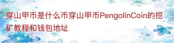 穿山甲币是什么币穿山甲币PengolinCoin的挖矿教程和钱包地址