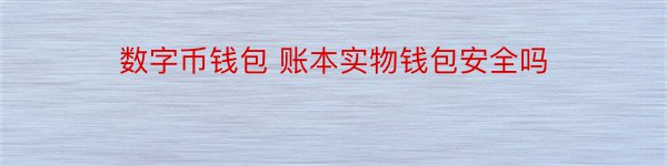 数字币钱包 账本实物钱包安全吗