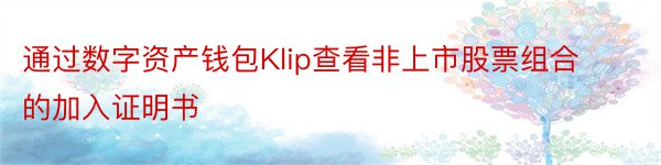 通过数字资产钱包Klip查看非上市股票组合的加入证明书