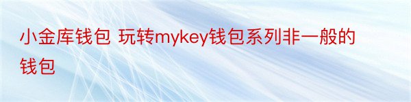 小金库钱包 玩转mykey钱包系列非一般的钱包