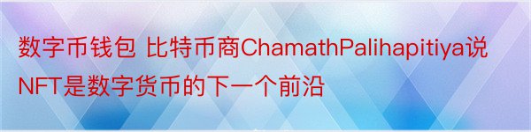 数字币钱包 比特币商ChamathPalihapitiya说NFT是数字货币的下一个前沿