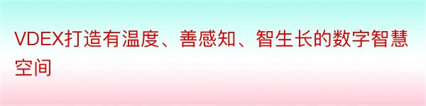 VDEX打造有温度、善感知、智生长的数字智慧空间