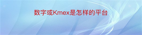 数字或Kmex是怎样的平台